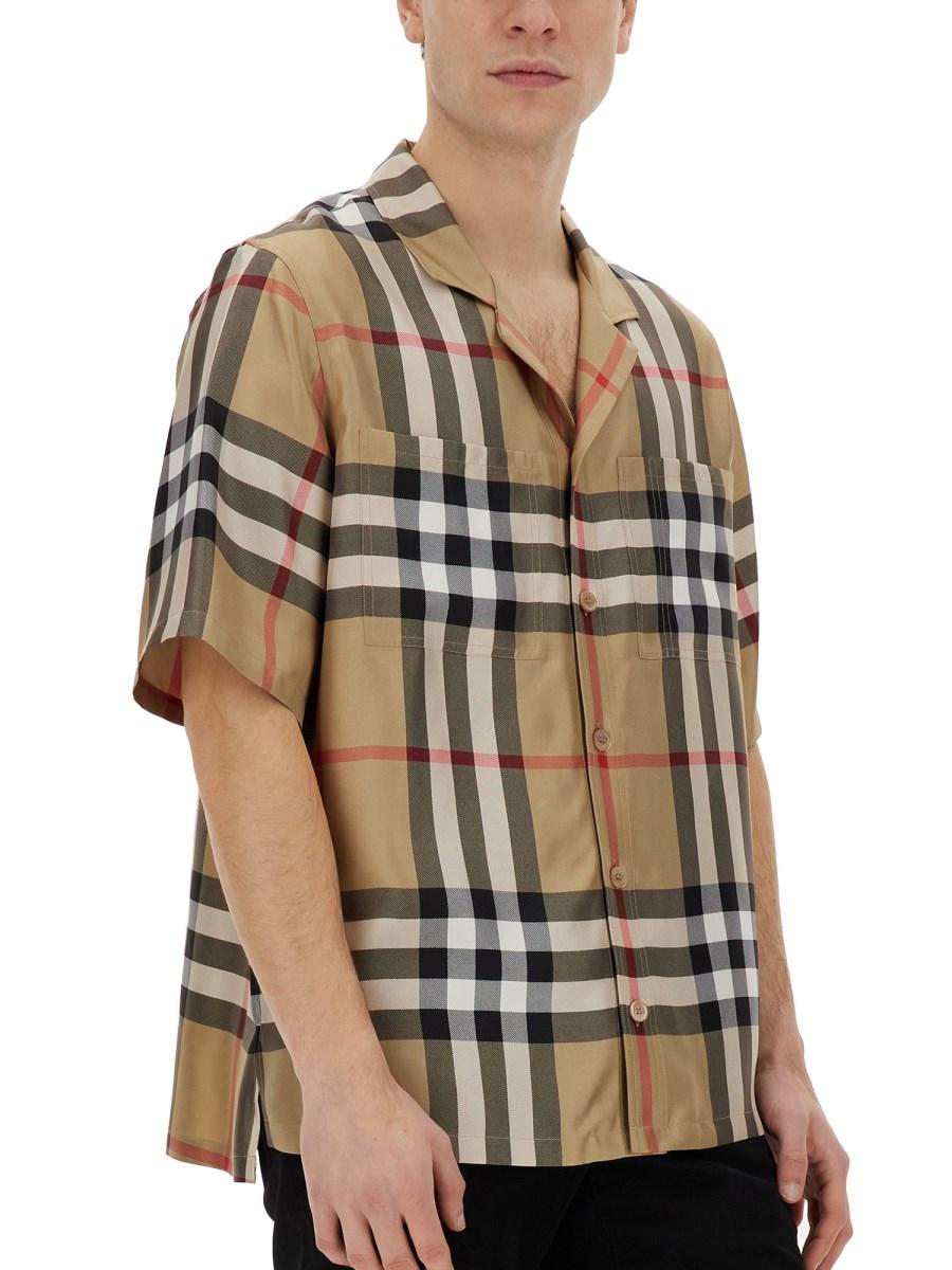 BURBERRY CAMICIA CON STAMPA CHECK IN SETA