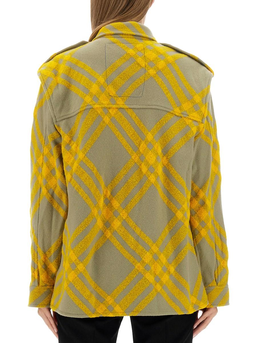 BURBERRY CAMICIA IN MISTO LANA CON MOTIVO CHECK