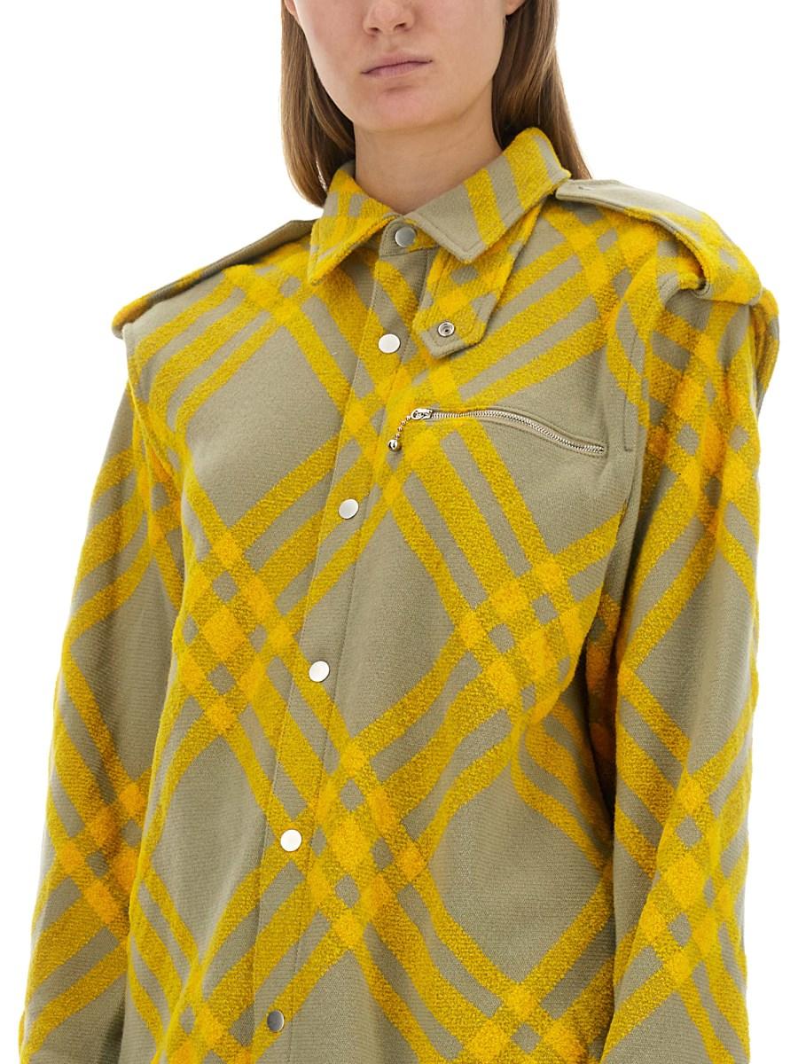 BURBERRY CAMICIA IN MISTO LANA CON MOTIVO CHECK