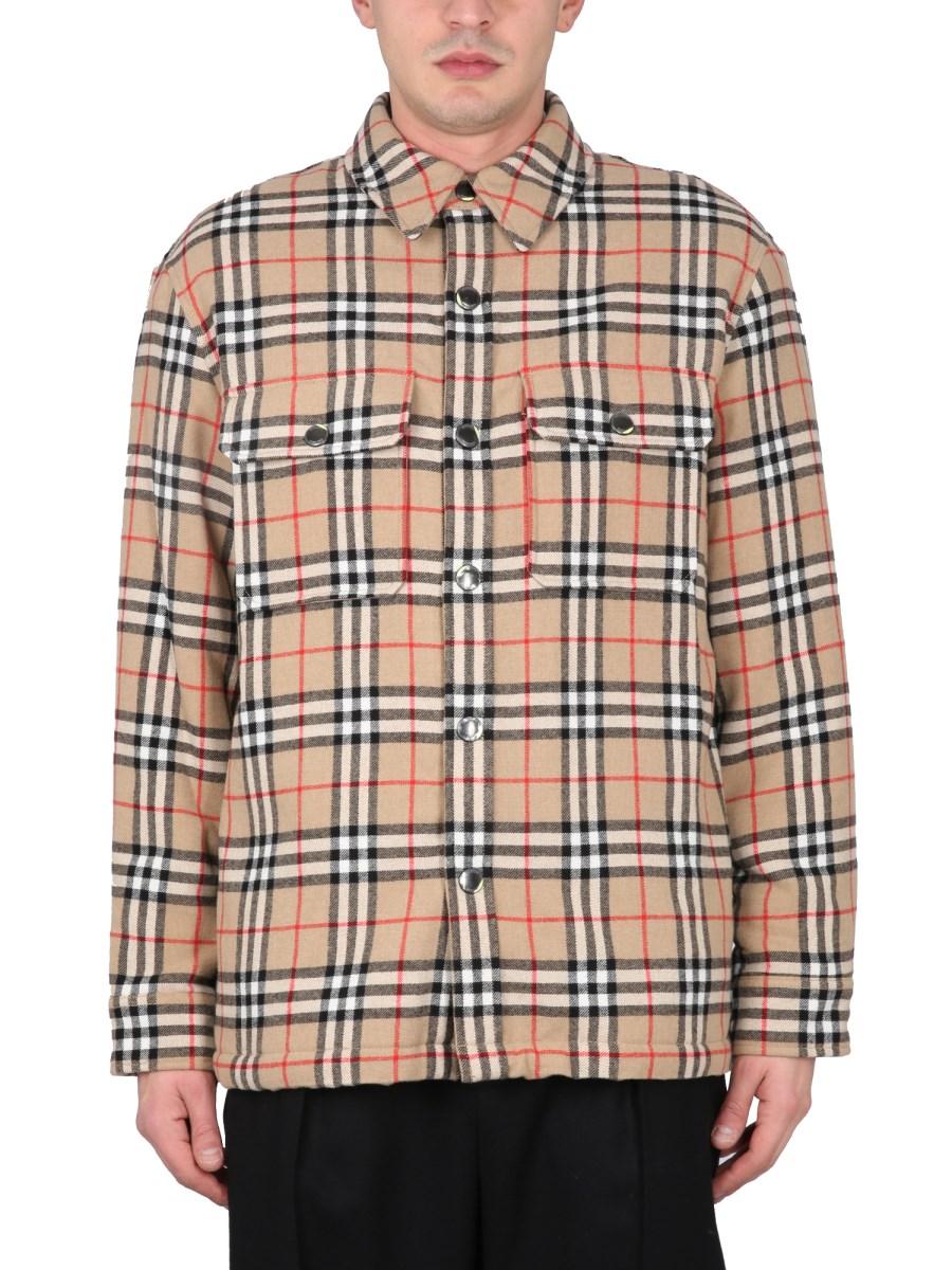BURBERRY GIACCA CON MOTIVO CHECK IN LANA