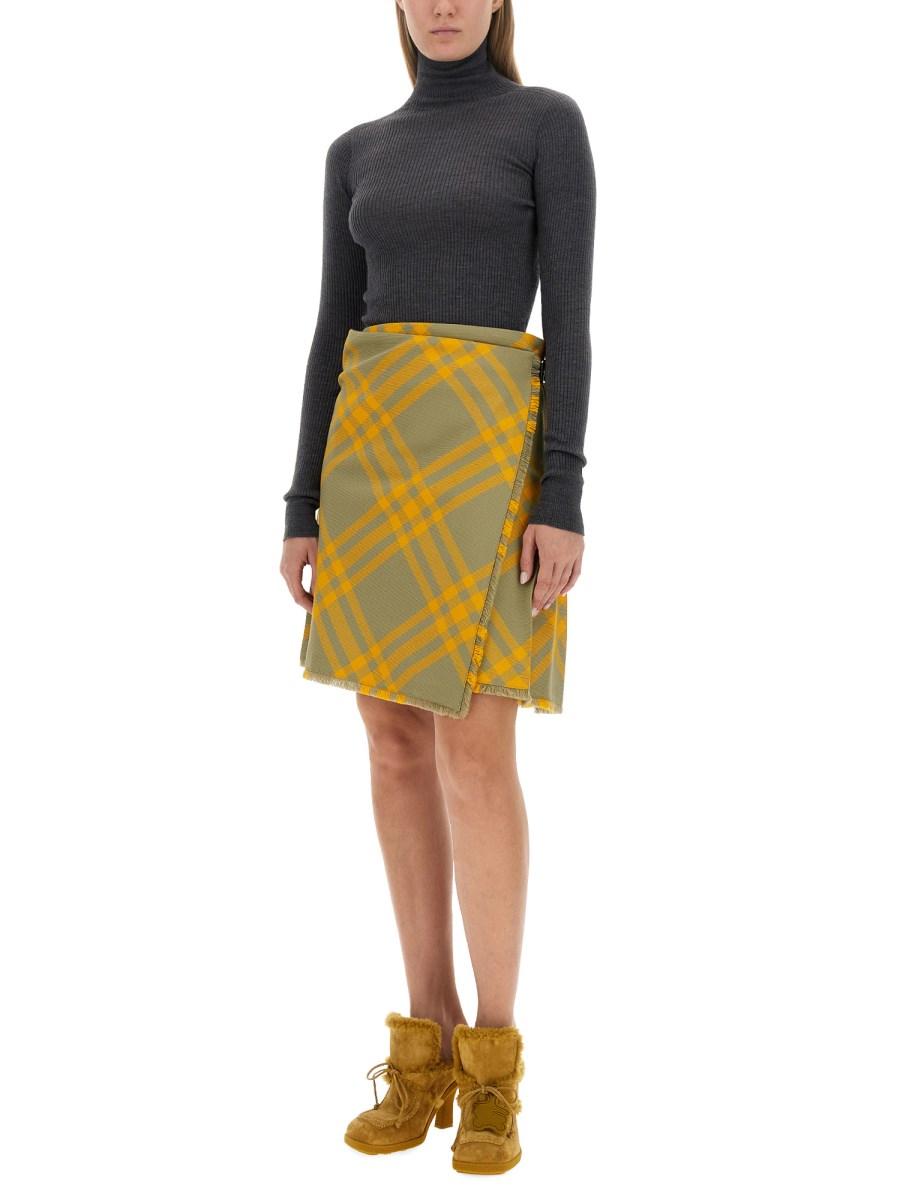 BURBERRY KILT IN MISTO LANA CHECK