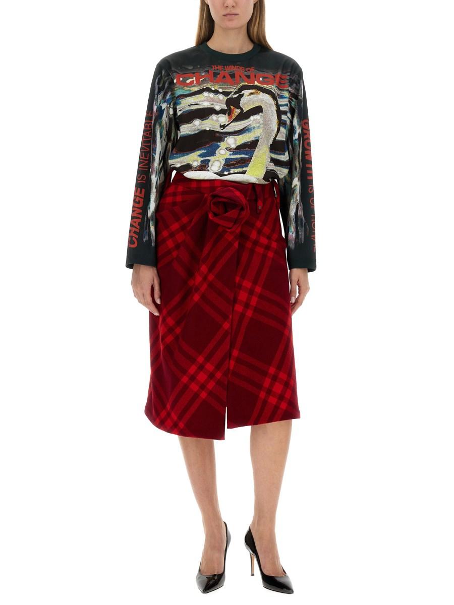 BURBERRY MAGLIA CON STAMPA CIGNO