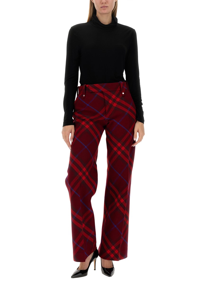 BURBERRY PANTALONE IN LANA CHECK