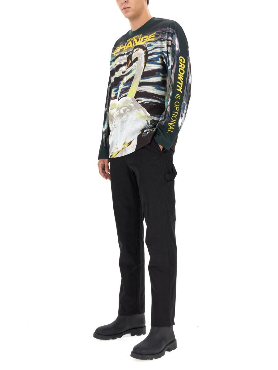 BURBERRY T-SHIRT CON STAMPA CIGNO
