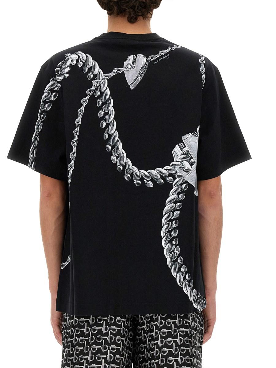 BURBERRY T-SHIRT IN COTONE CON MOTIVO SHIELD