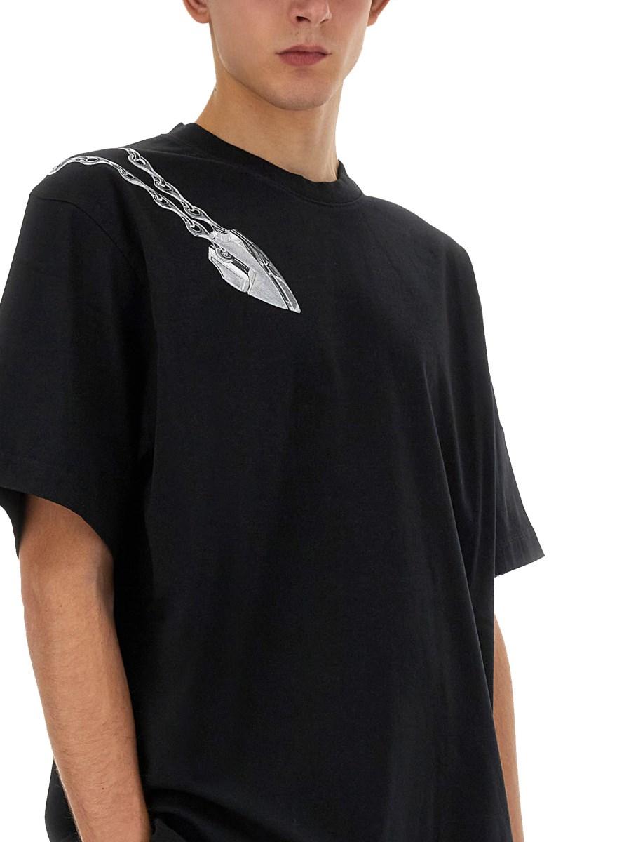 BURBERRY T-SHIRT IN COTONE CON MOTIVO SHIELD