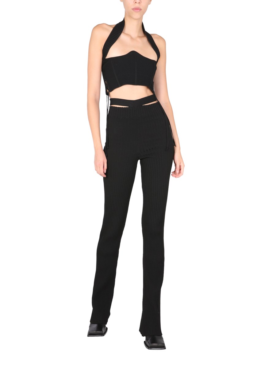 ANDREADAMO BUSTIER IN MISTO VISCOSA A COSTE CON DETTAGLIO CRISS CROSS