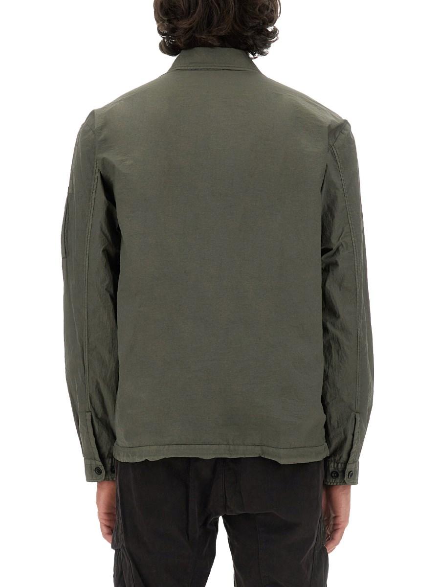 C.P. COMPANY CAMICIA IN TESSUTO TECNICO CON LOGO