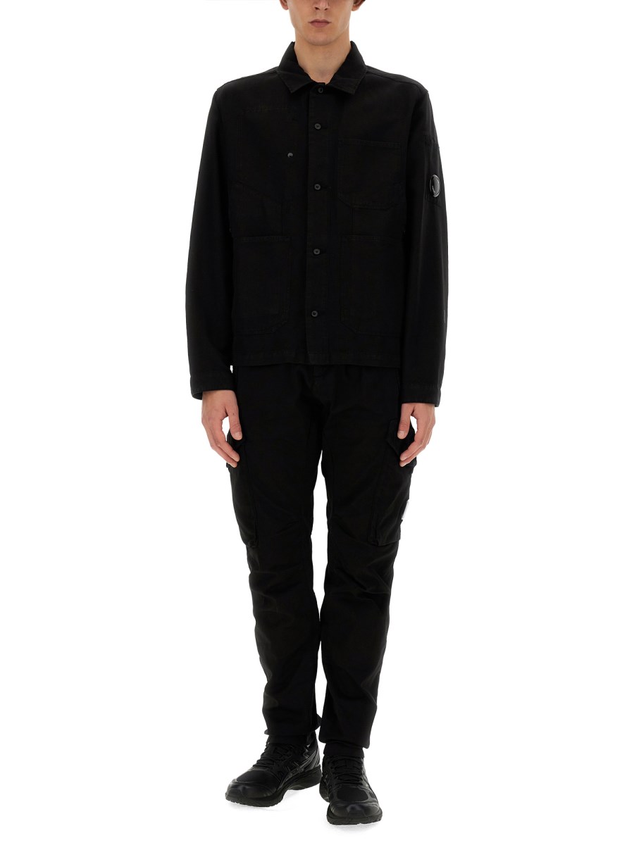 C.P. COMPANY GIACCA CAMICIA IN COTONE E LINO