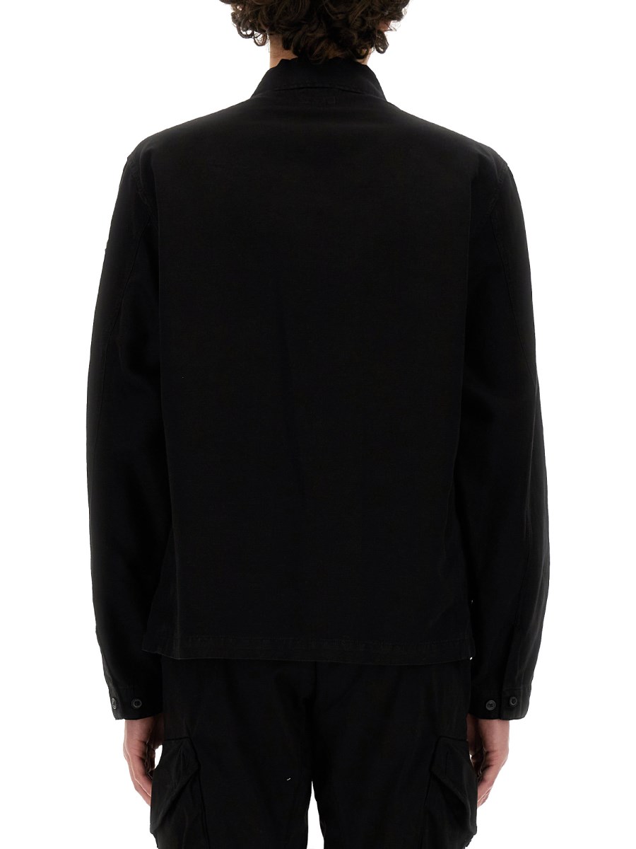 C.P. COMPANY GIACCA CAMICIA IN COTONE E LINO