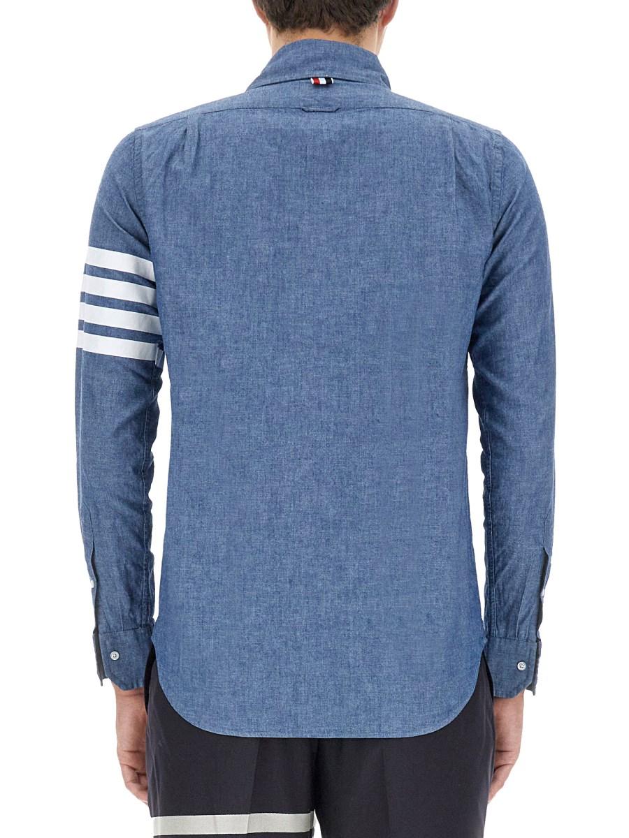 THOM BROWNE CAMICIA BUTTON DOWN IN COTONE CON 4 BAR