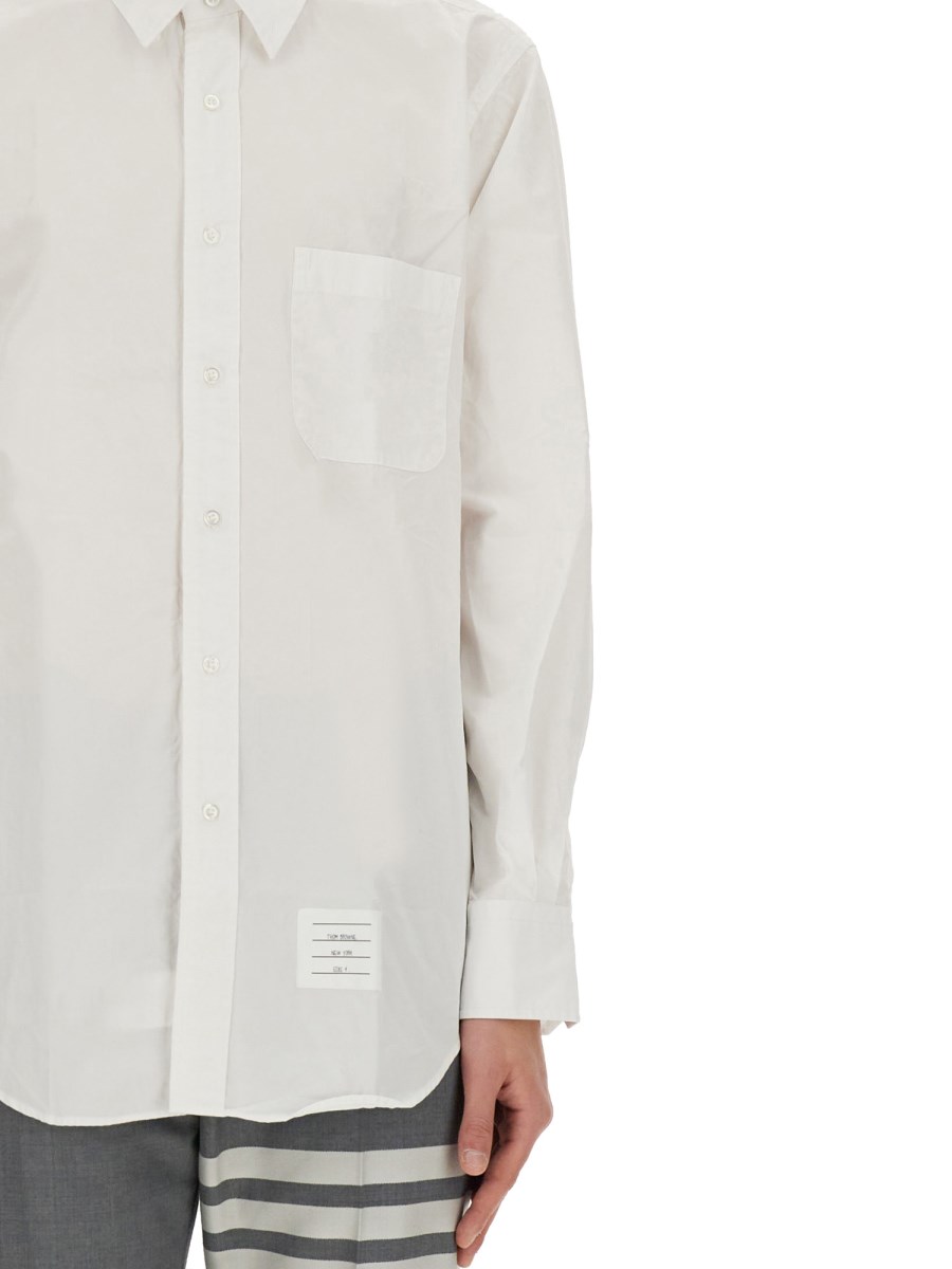 THOM BROWNE CAMICIA BUTTON DOWN IN POPELINE DI COTONE