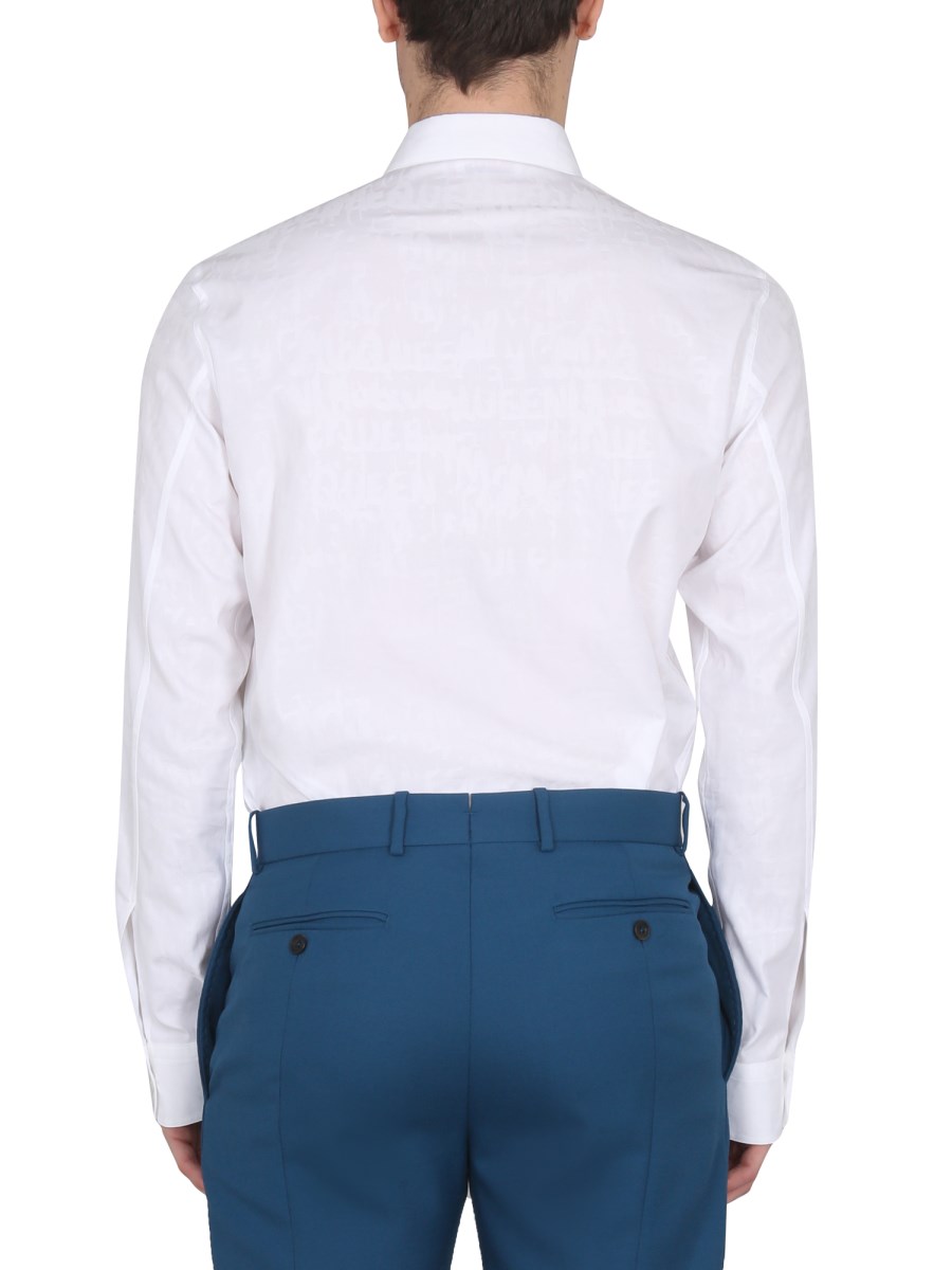 ALEXANDER McQUEEN CAMICIA CON LOGO GRAFFITI IN COTONE