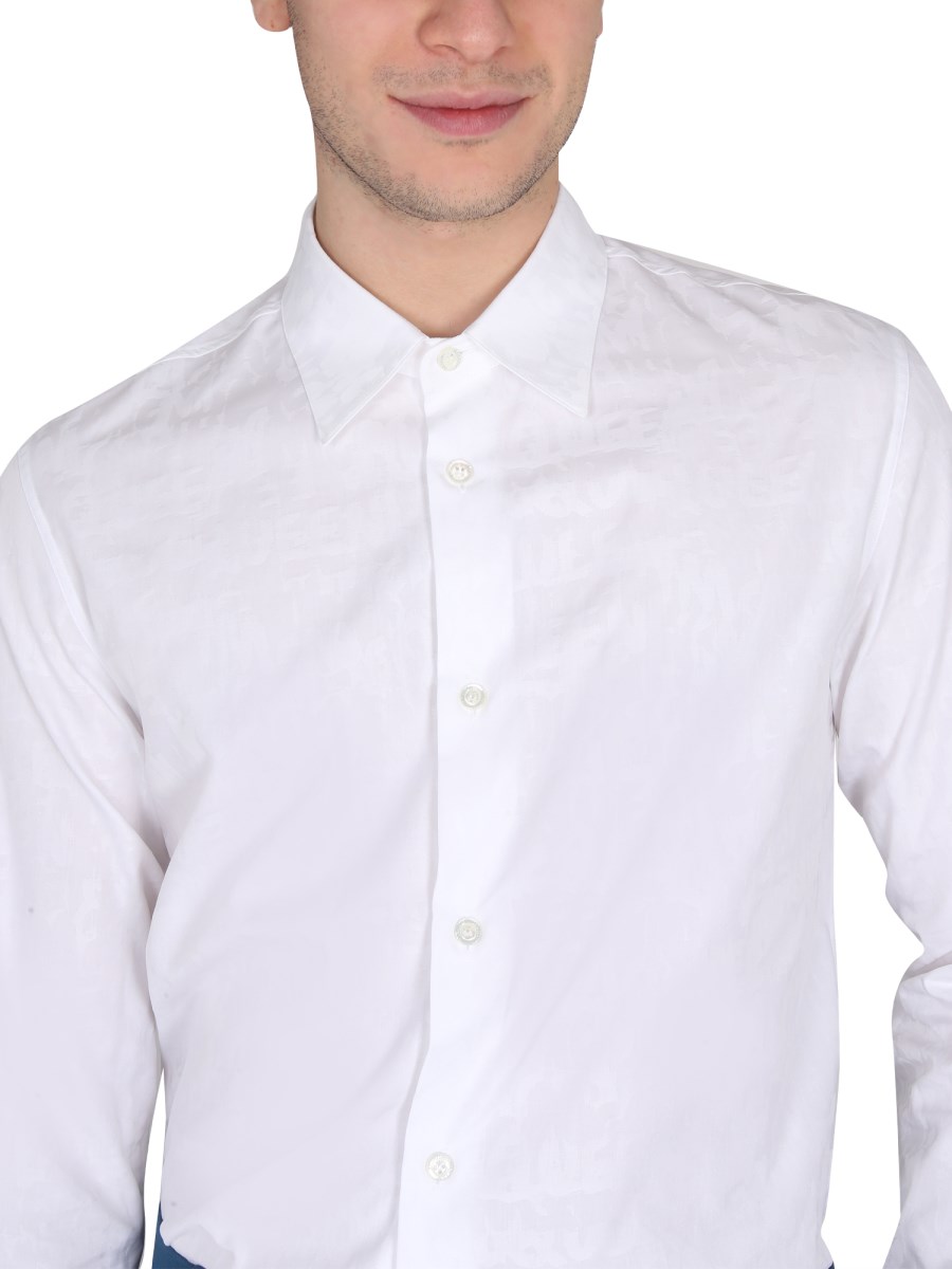 ALEXANDER McQUEEN CAMICIA CON LOGO GRAFFITI IN COTONE