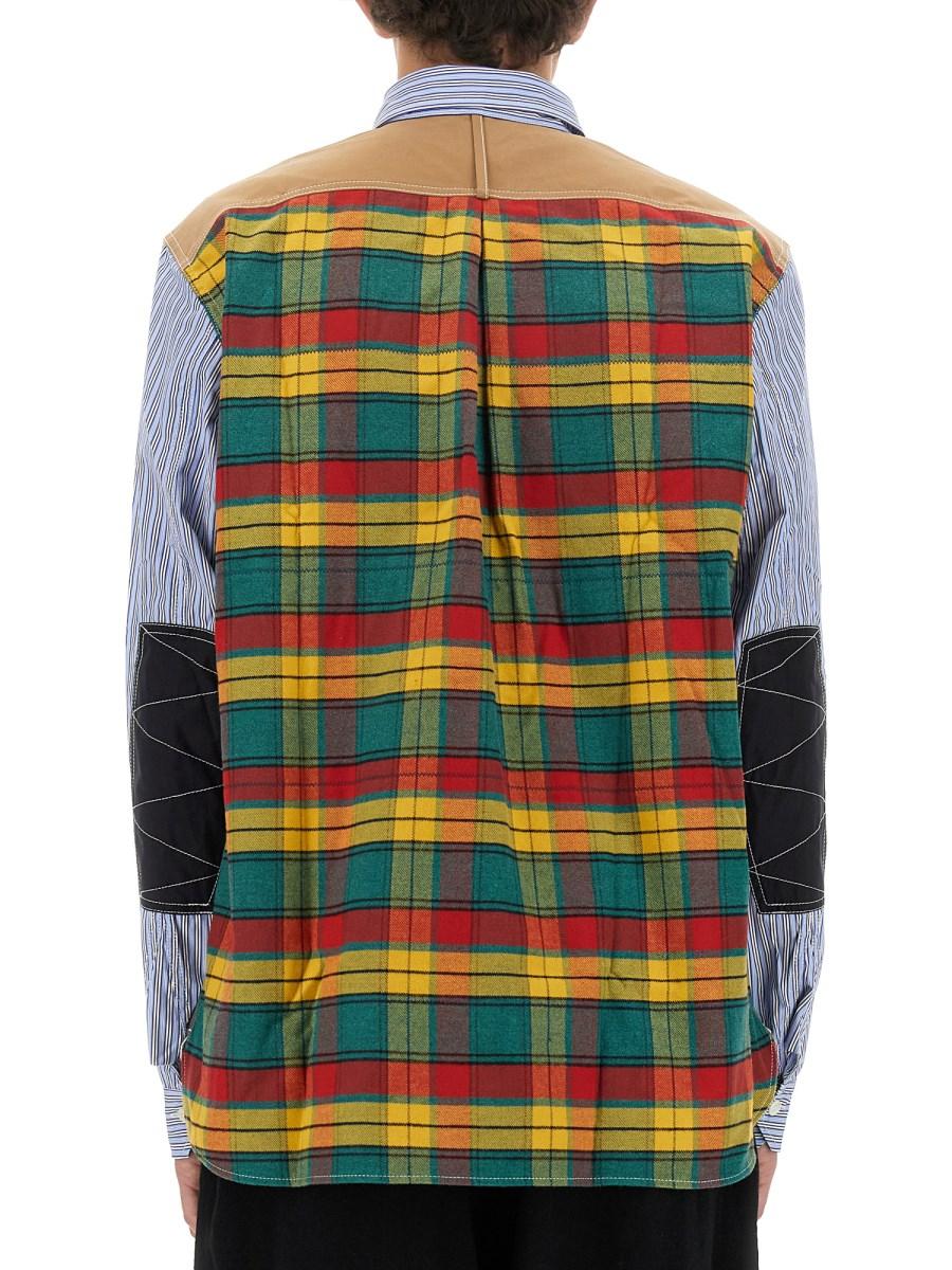 JUNYA WATANABE MAN CAMICIA CON MOTIVO RIGA IN COTONE