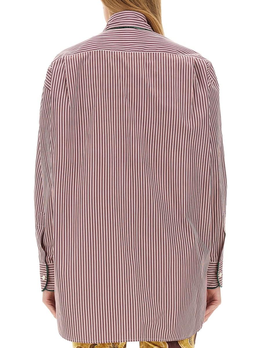 ETRO CAMICIA CON RICAMO PEGASO IN POPELINE DI COTONE