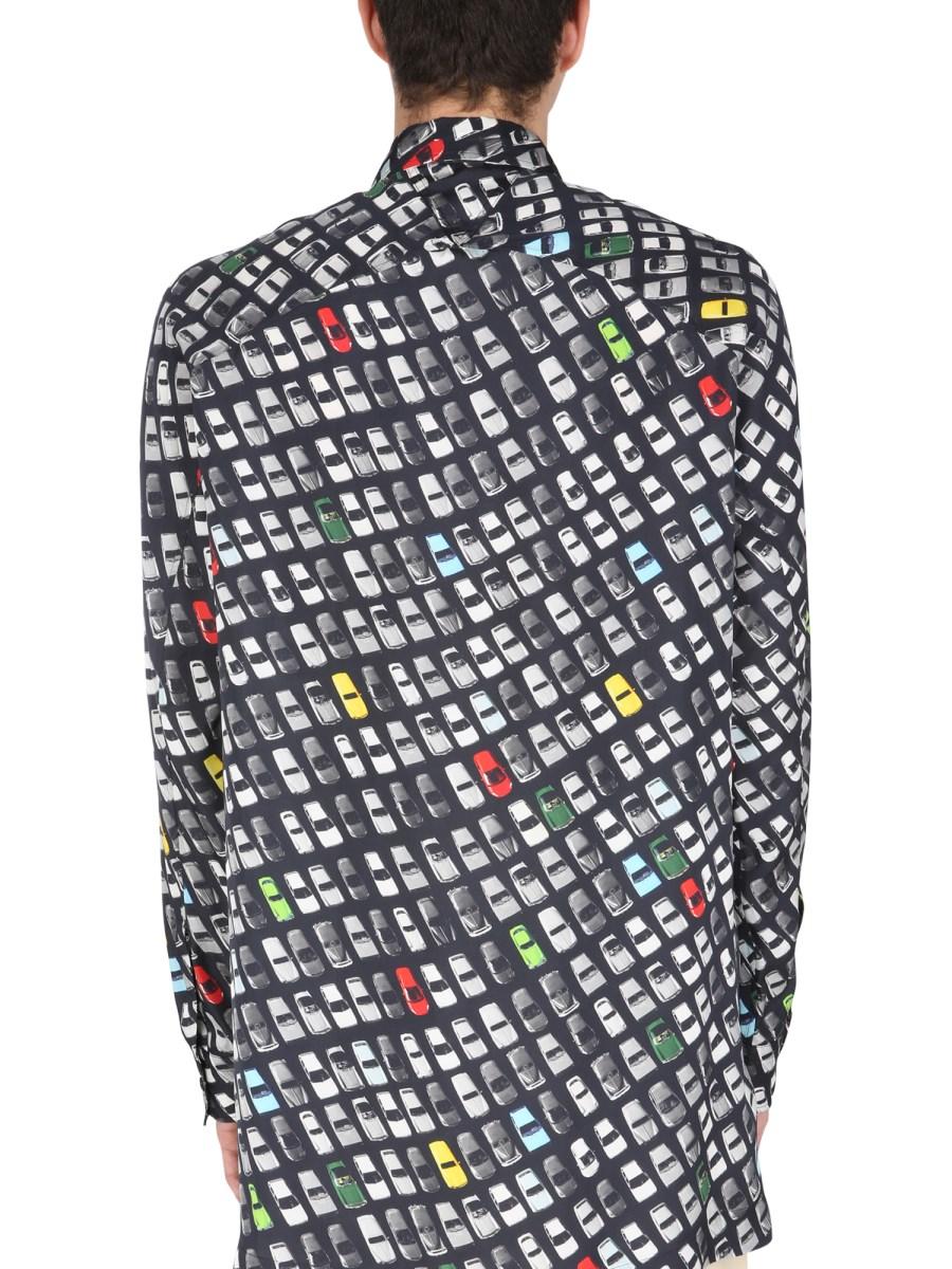 BOTTEGA VENETA CAMICIA CON STAMPA ALLOVER IN MISTO VISCOSA E SETA