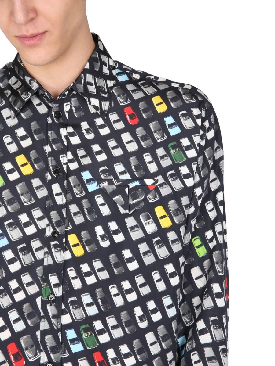 BOTTEGA VENETA CAMICIA CON STAMPA ALLOVER IN MISTO VISCOSA E SETA