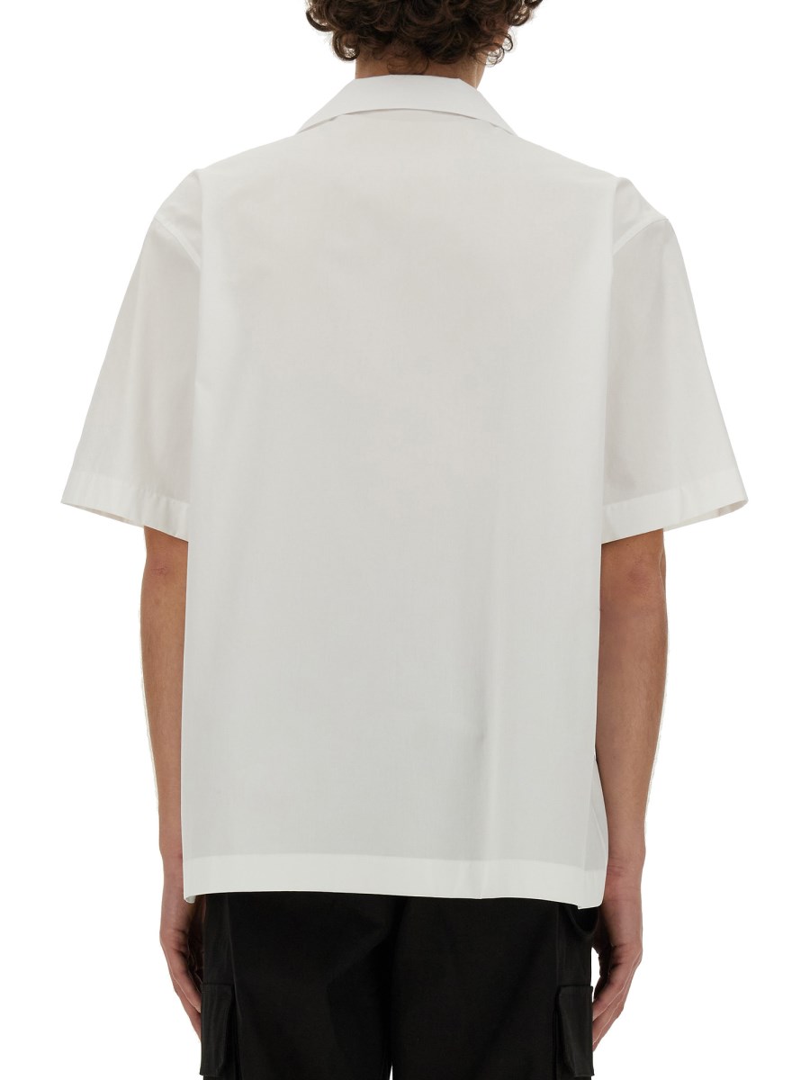 VALENTINO CAMICIA DA BOWLING IN POPELINE DI COTONE CON V DETAIL GOMMATA