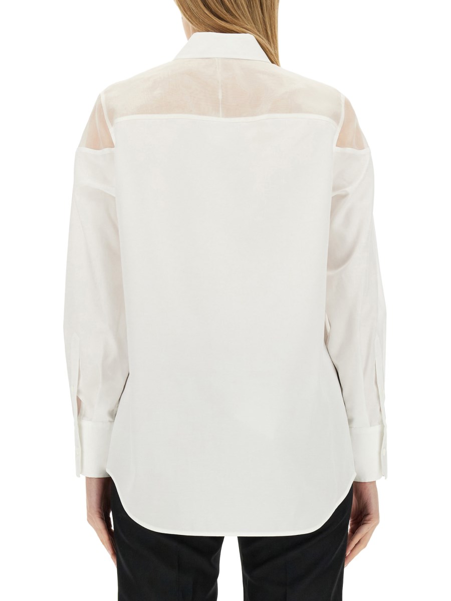 HELMUT LANG CAMICIA DA SMOKING IN POPELINE DI COTONE