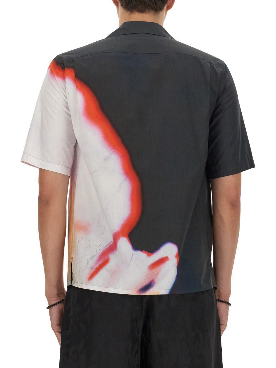 ALEXANDER McQUEEN CAMICIA HAWAIANA CON STAMPA SOLARISED FLOWER
