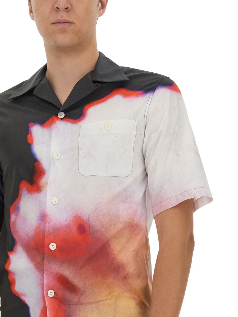 ALEXANDER McQUEEN CAMICIA HAWAIANA CON STAMPA SOLARISED FLOWER