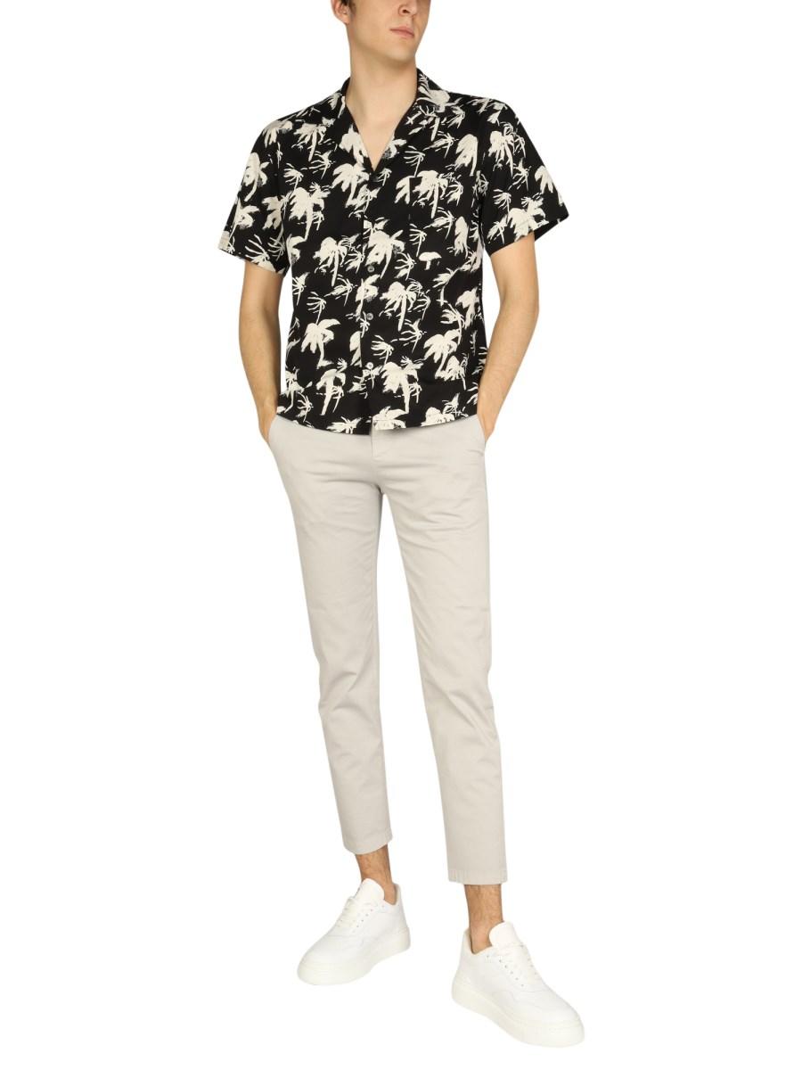 DEPARTMENT FIVE CAMICIA HAWAIANA IN COTONE CON STAMPA LOGO