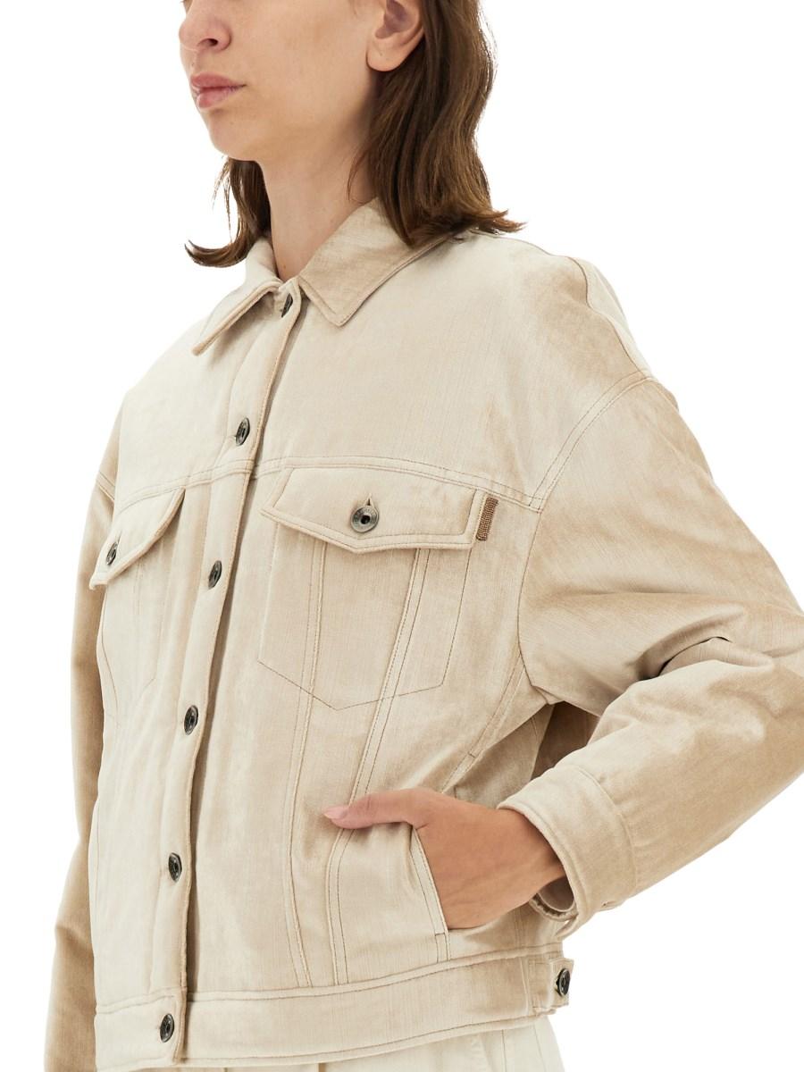 BRUNELLO CUCINELLI CAMICIA IMBOTTITA CON FINITURA PERLESCENTE