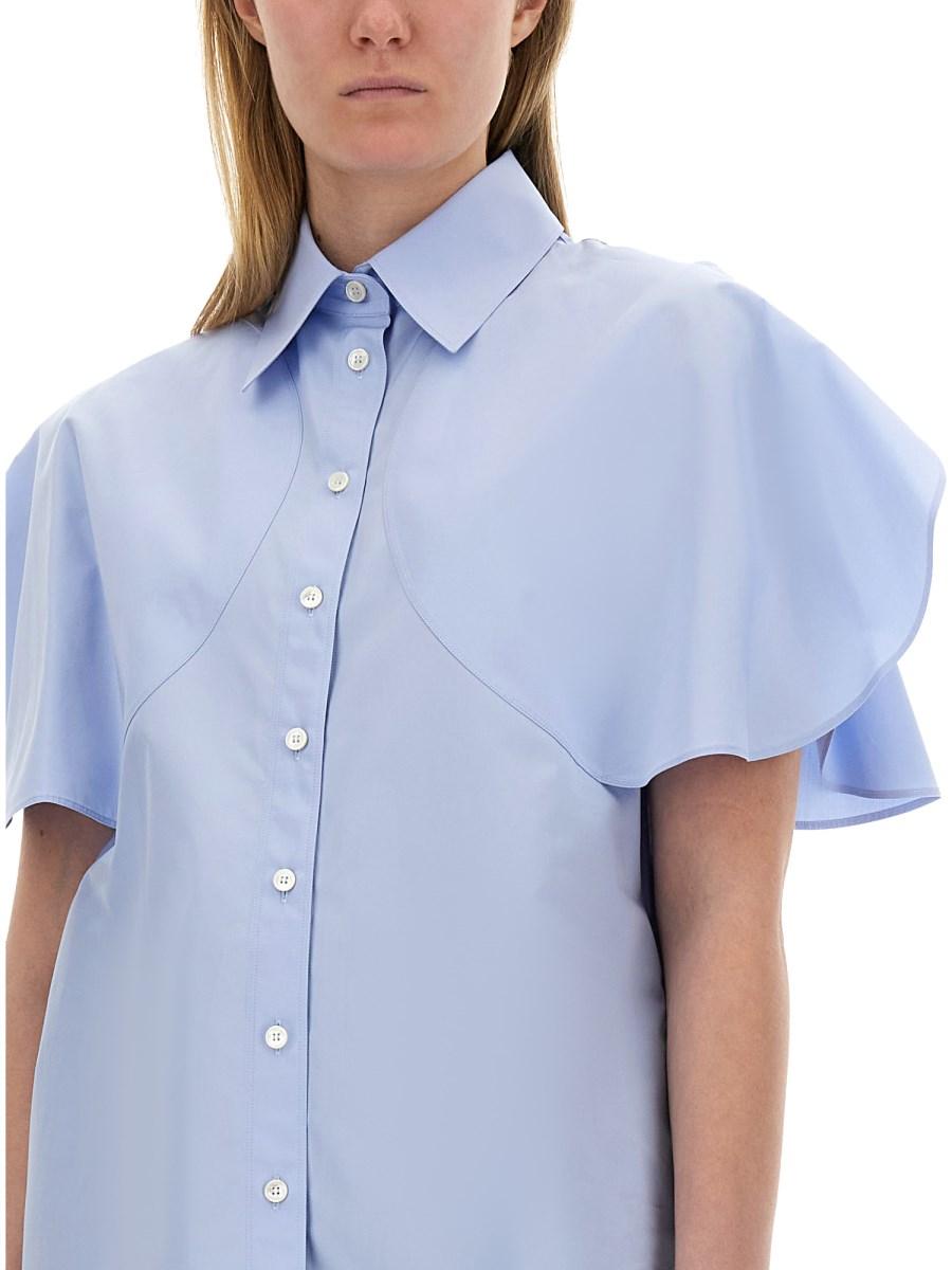 STELLA McCARTNEY CAMICIA IN COTONE CON MANICHE CORTE ROTONDE