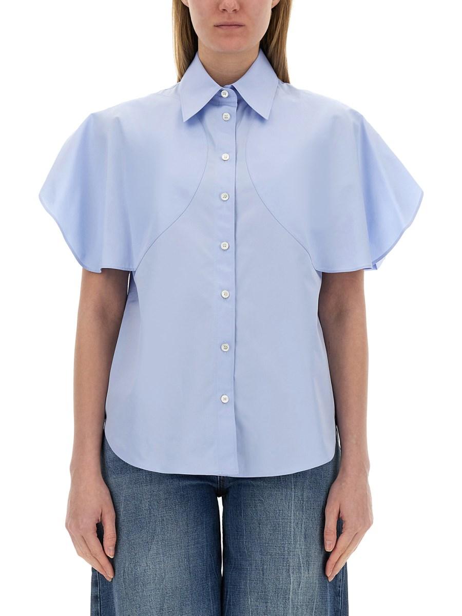 STELLA McCARTNEY CAMICIA IN COTONE CON MANICHE CORTE ROTONDE