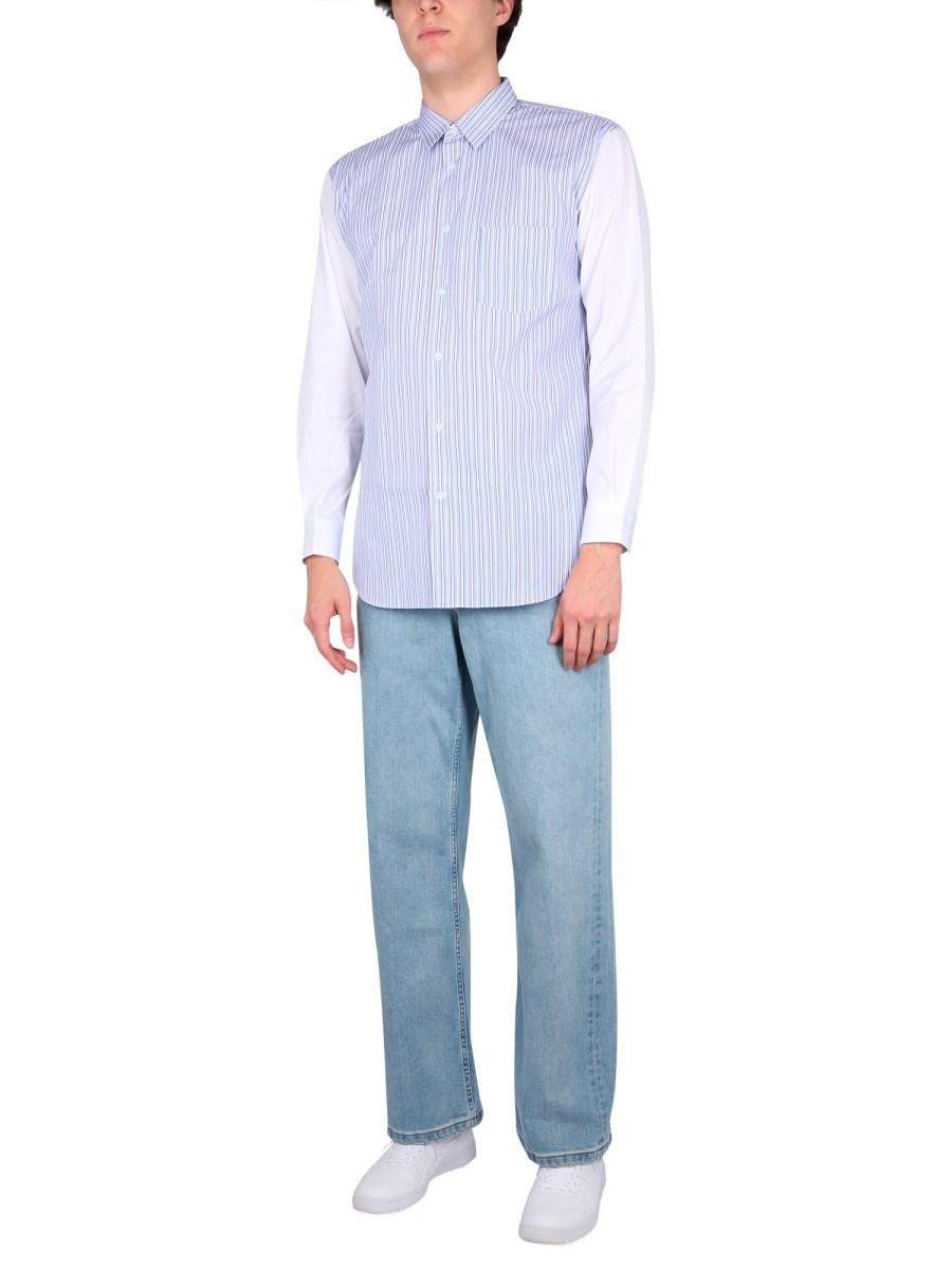 COMME DES GARCONS SHIRT CAMICIA IN COTONE CON MOTIVO A RIGHE