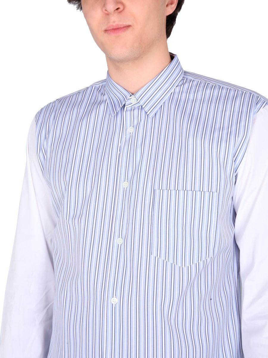 COMME DES GARCONS SHIRT CAMICIA IN COTONE CON MOTIVO A RIGHE