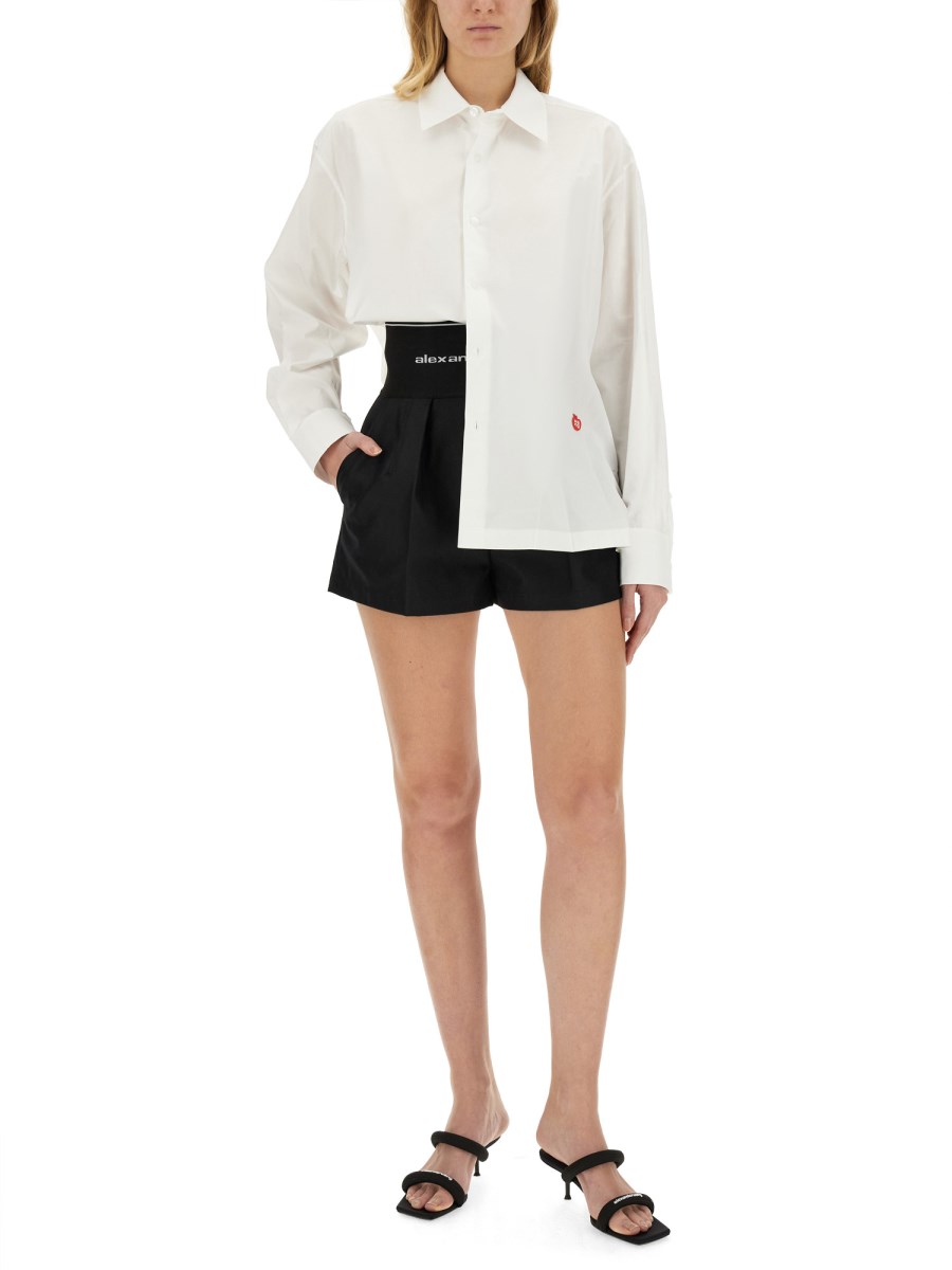 ALEXANDERWANG.T CAMICIA IN POPELINE DI COTONE CON LOGO
