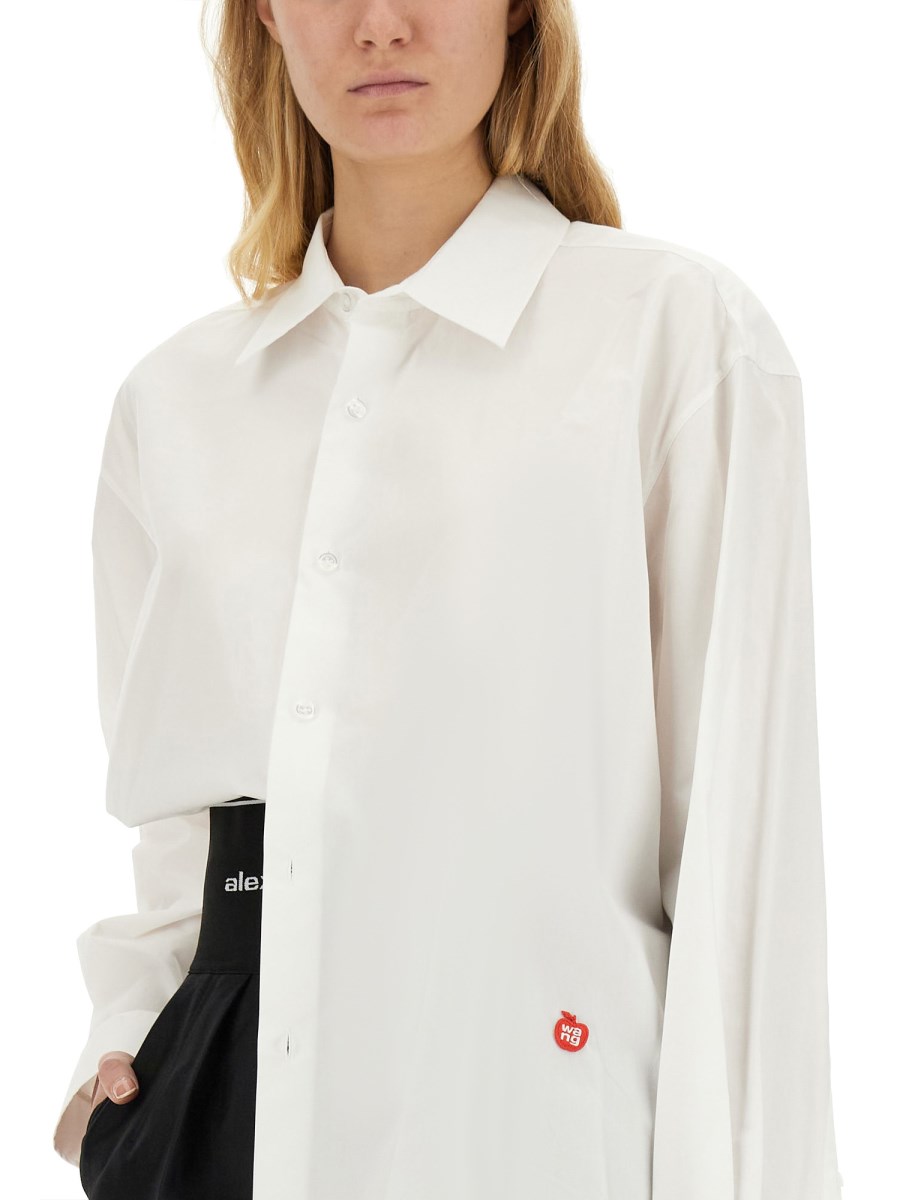 ALEXANDERWANG.T CAMICIA IN POPELINE DI COTONE CON LOGO