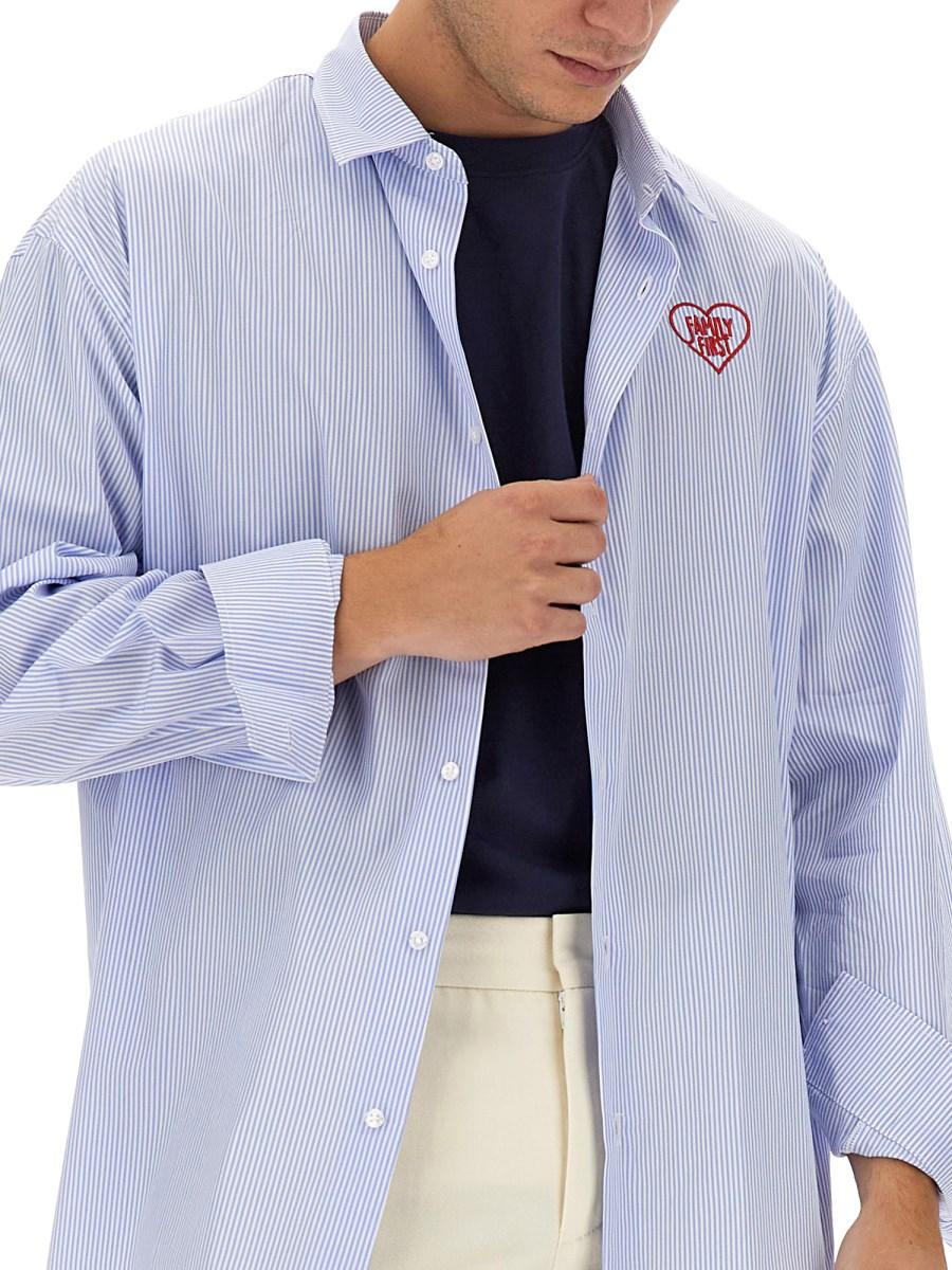 FAMILY FIRST CAMICIA IN POPELINE DI COTONE CON LOGO