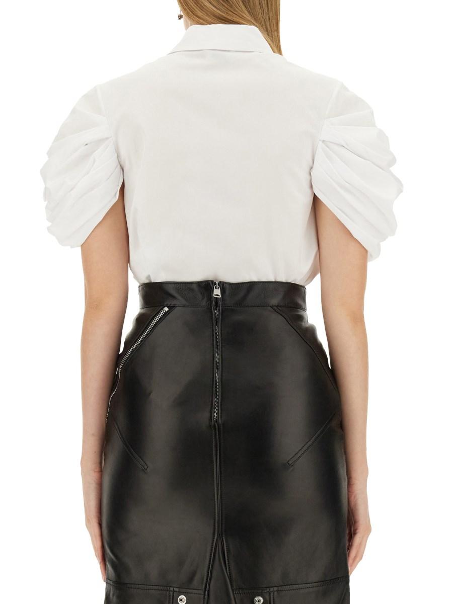 ALEXANDER McQUEEN CAMICIA IN POPELINE DI COTONE CON MANICA NODO