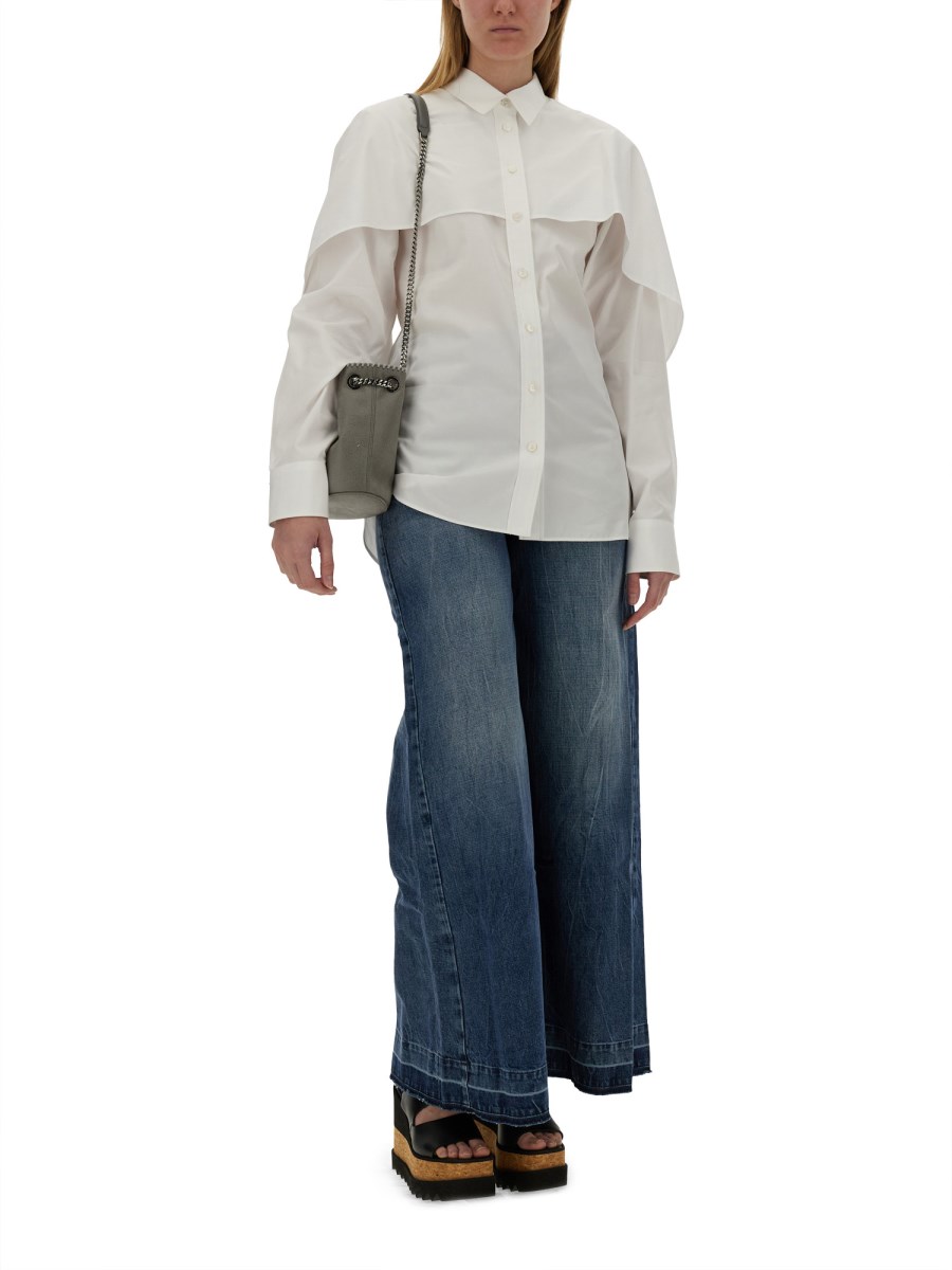 STELLA McCARTNEY CAMICIA IN POPELINE DI COTONE CON MANICHE LUNGHE E CAPPA