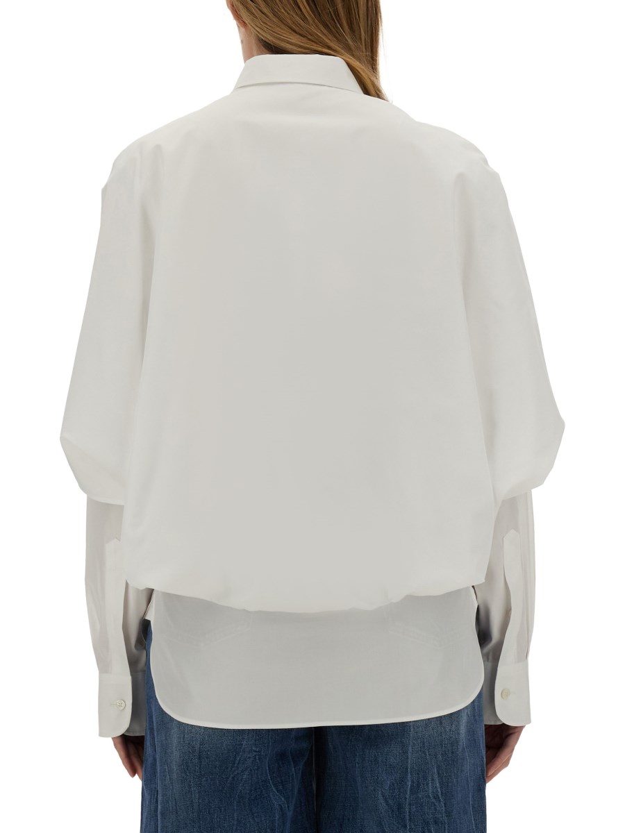 STELLA McCARTNEY CAMICIA IN POPELINE DI COTONE CON MANICHE LUNGHE E CAPPA