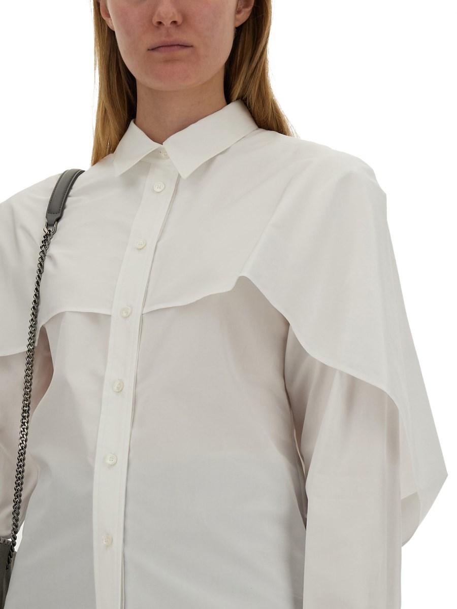 STELLA McCARTNEY CAMICIA IN POPELINE DI COTONE CON MANICHE LUNGHE E CAPPA