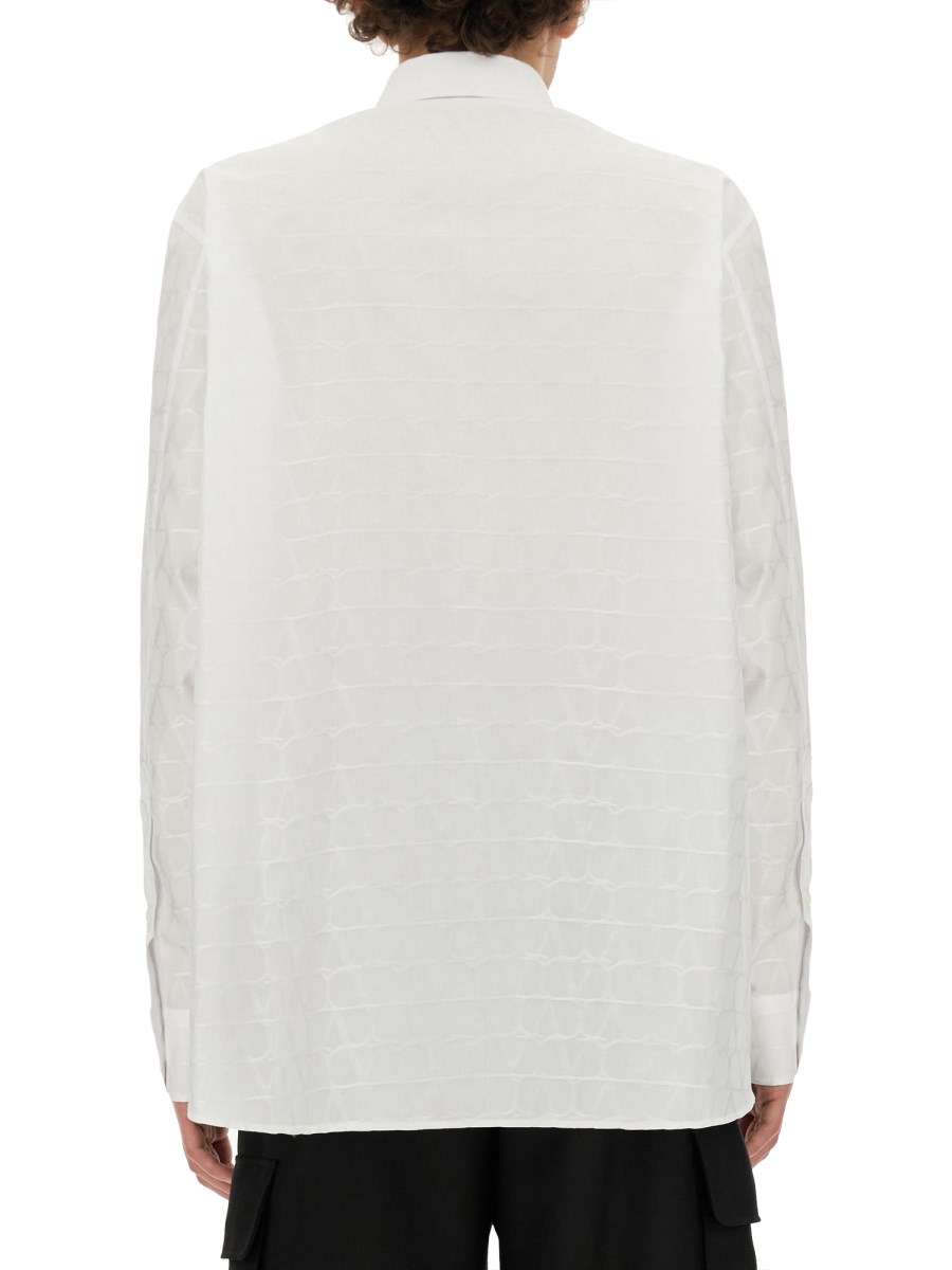 VALENTINO CAMICIA IN POPELINE DI COTONE CON MOTIVO "TOILE ICONOGRAPHE"