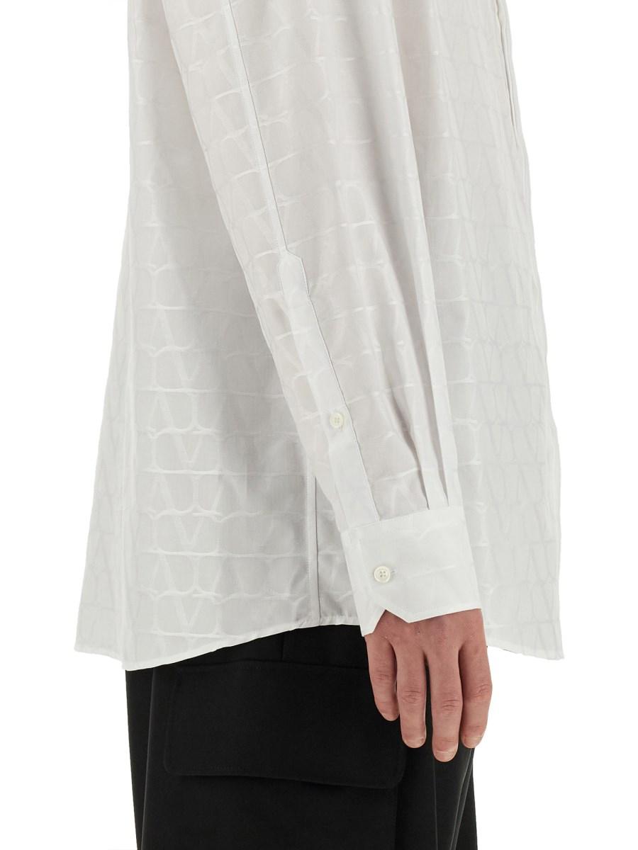 VALENTINO CAMICIA IN POPELINE DI COTONE CON MOTIVO "TOILE ICONOGRAPHE"