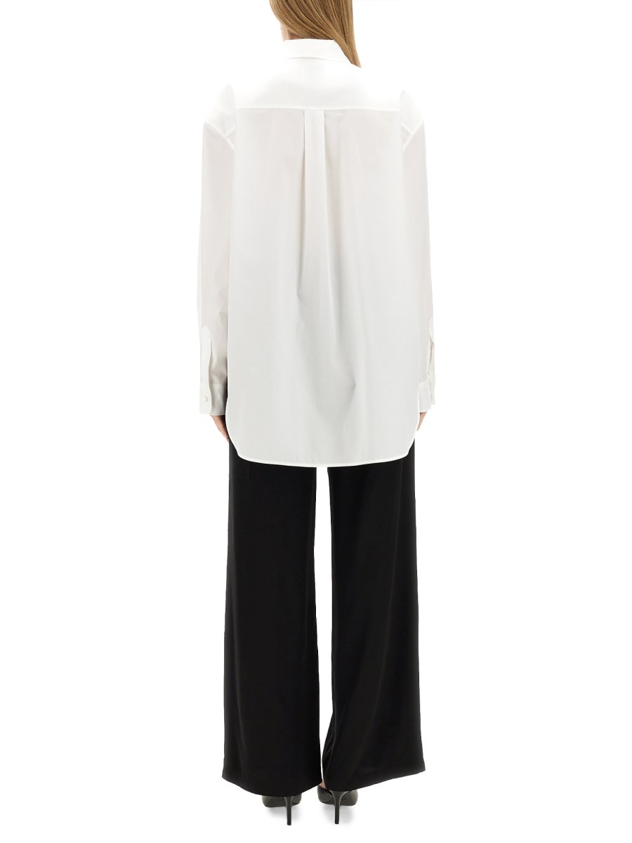 MOSCHINO JEANS CAMICIA IN POPELINE DI COTONE CON PATCH HEART