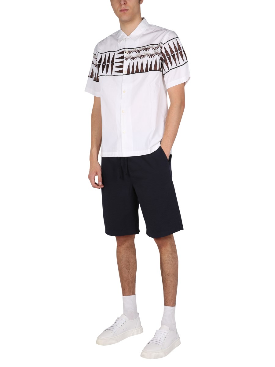 UNIVERSAL WORKS CAMICIA IN POPELINE DI COTONE CON RICAMO