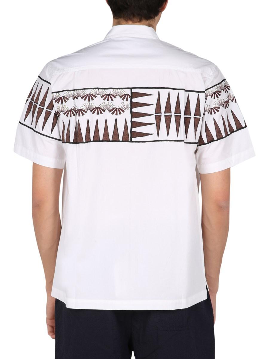 UNIVERSAL WORKS CAMICIA IN POPELINE DI COTONE CON RICAMO