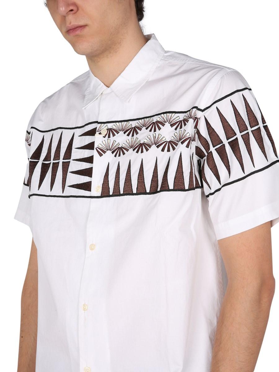 UNIVERSAL WORKS CAMICIA IN POPELINE DI COTONE CON RICAMO