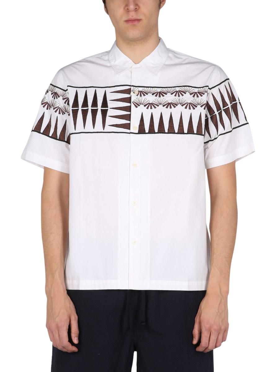 UNIVERSAL WORKS CAMICIA IN POPELINE DI COTONE CON RICAMO