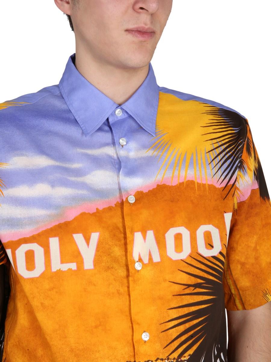 ETRO CAMICIA IN POPELINE DI COTONE CON STAMPA CALIFORNIA
