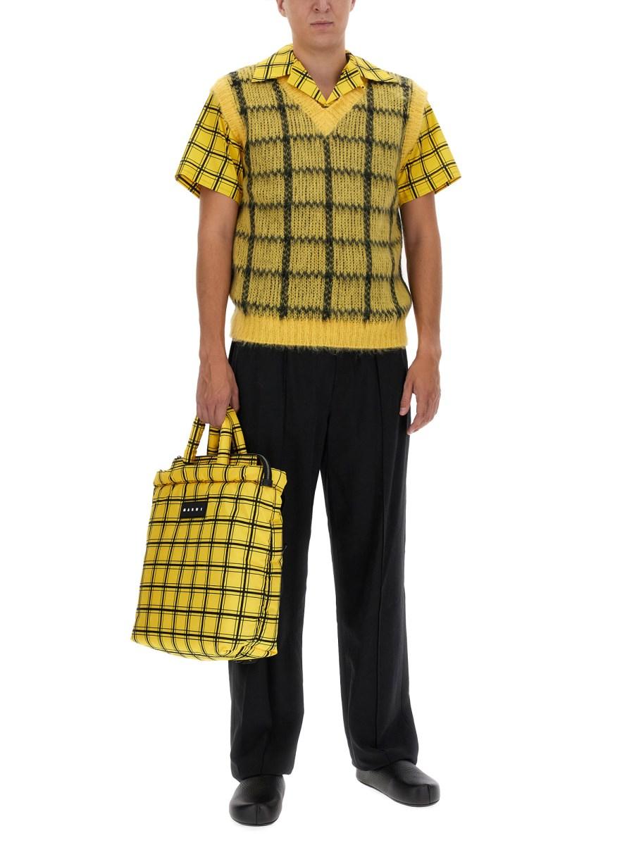 MARNI CAMICIA IN POPELINE DI COTONE CON STAMPA CHECK
