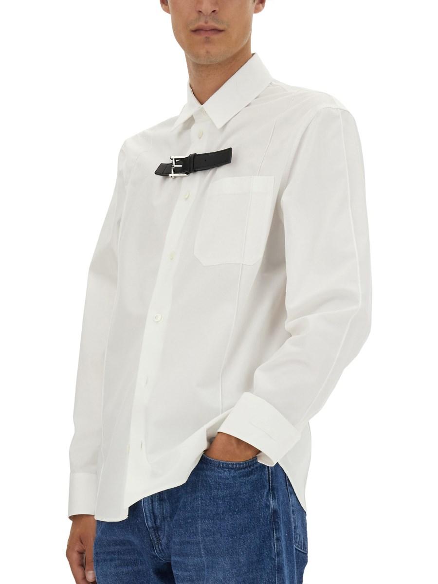 VERSACE CAMICIA IN POPELINE DI COTONE FORMALE CON FIBBIA