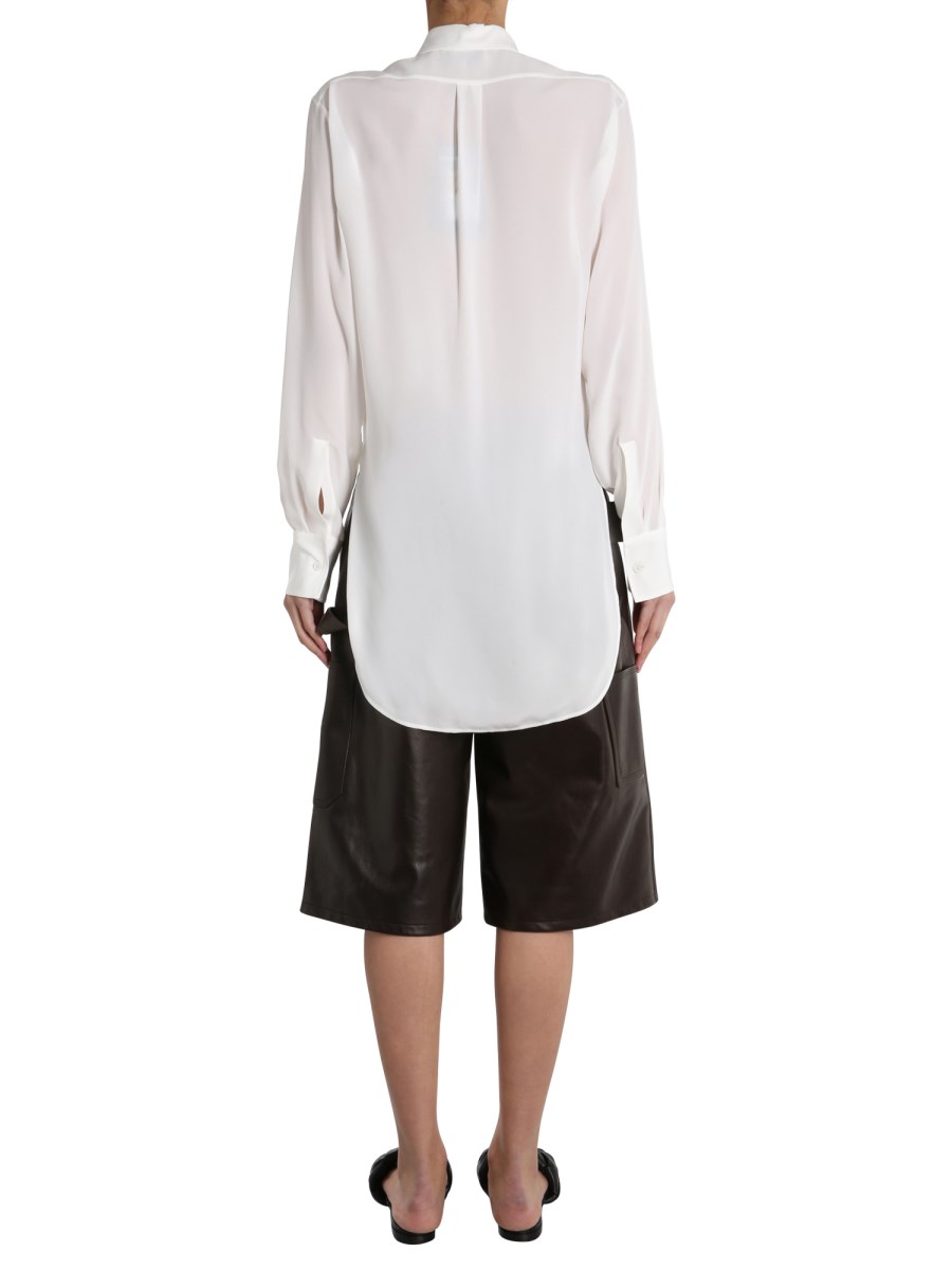 BOTTEGA VENETA CAMICIA IN SETA CREPE DE CHINE WASHED CON TRAPUNTATURA IMBOTTITA